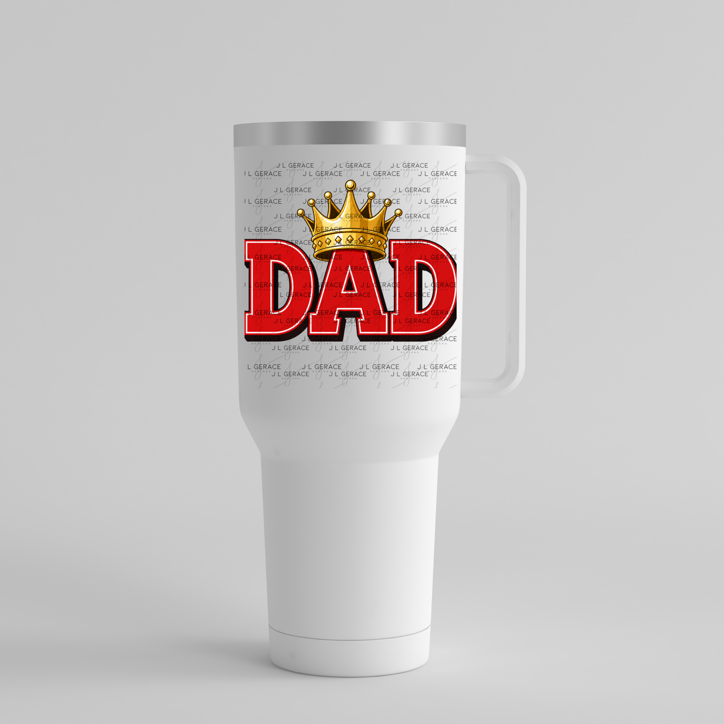 Dad PNG – Red King Crown Typography Sublimation Design