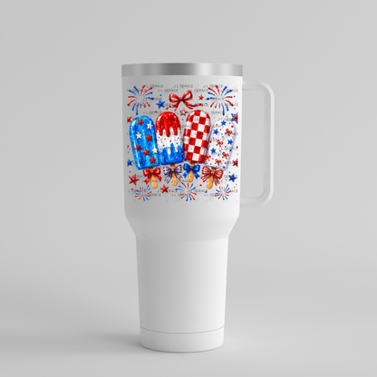 Patriotic Popsicles Bows PNG Design