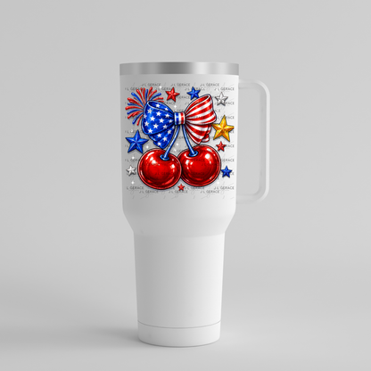 Patriotic Cherry Bow PNG