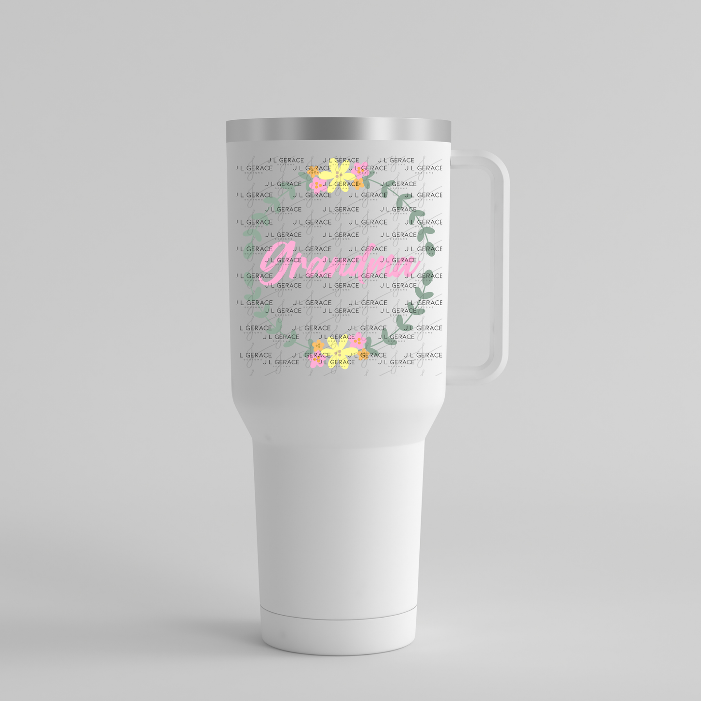 Grandma PNG – Floral Wreath Script Name Sublimation Design