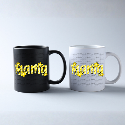 Mama Daisy Floral Yellow PNG Design