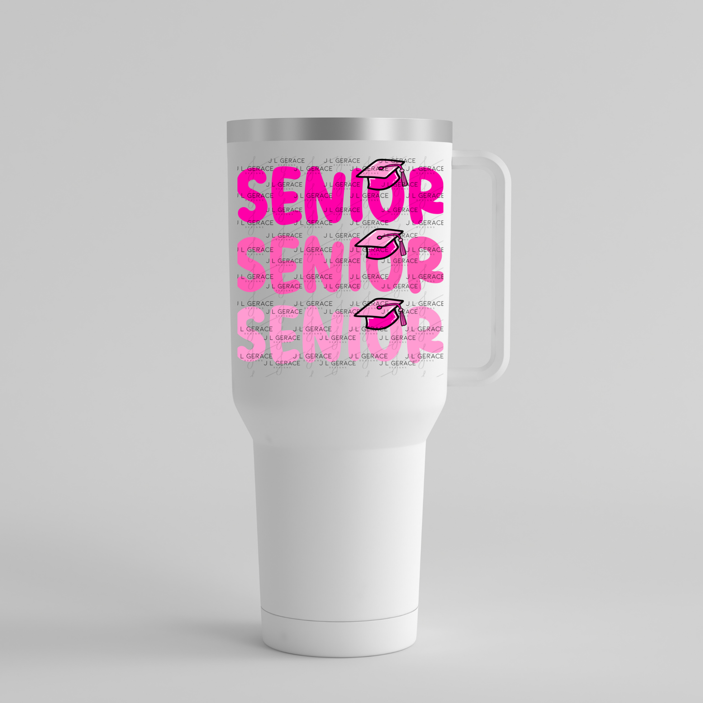 Senior PNG – Pink Graduation Cap Lettering Design