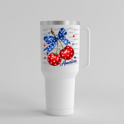 America Cherries Star Bow PNG