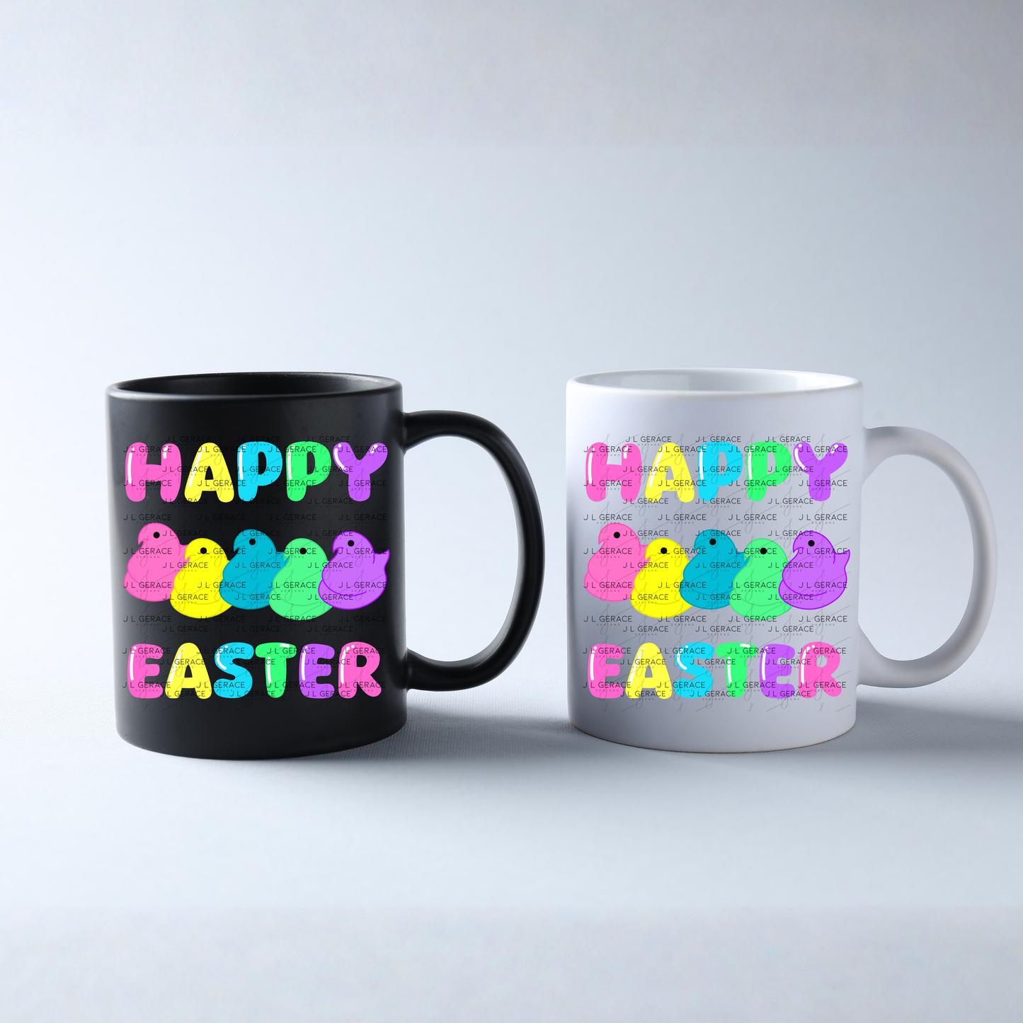 Happy Easter Chick Clipart Sublimation PNG Peeps Chick Colorful Design