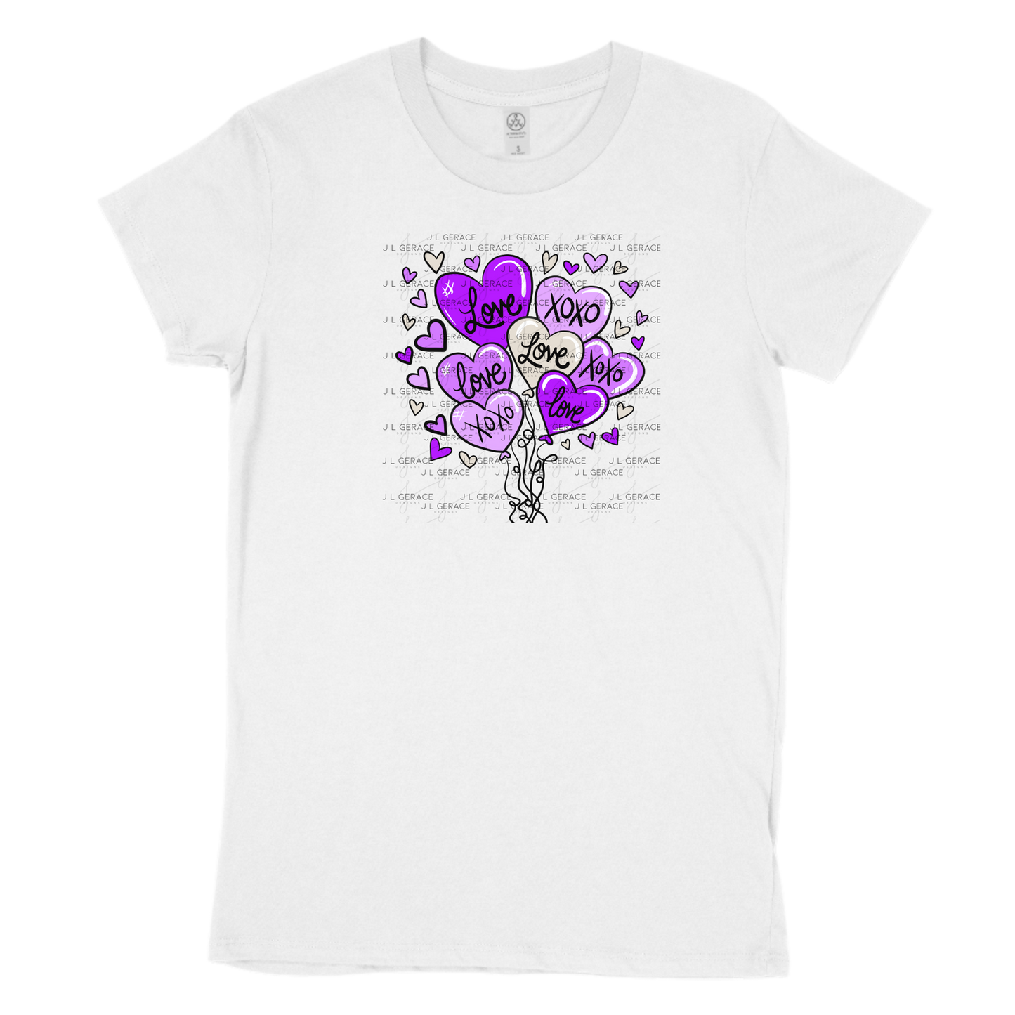 Purple Love & XOXO Heart Balloon Bouquet PNG