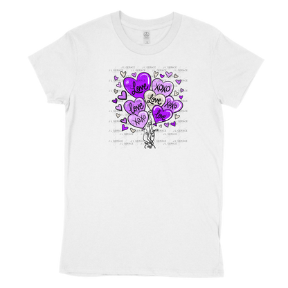 Purple Love & XOXO Heart Balloon Bouquet PNG