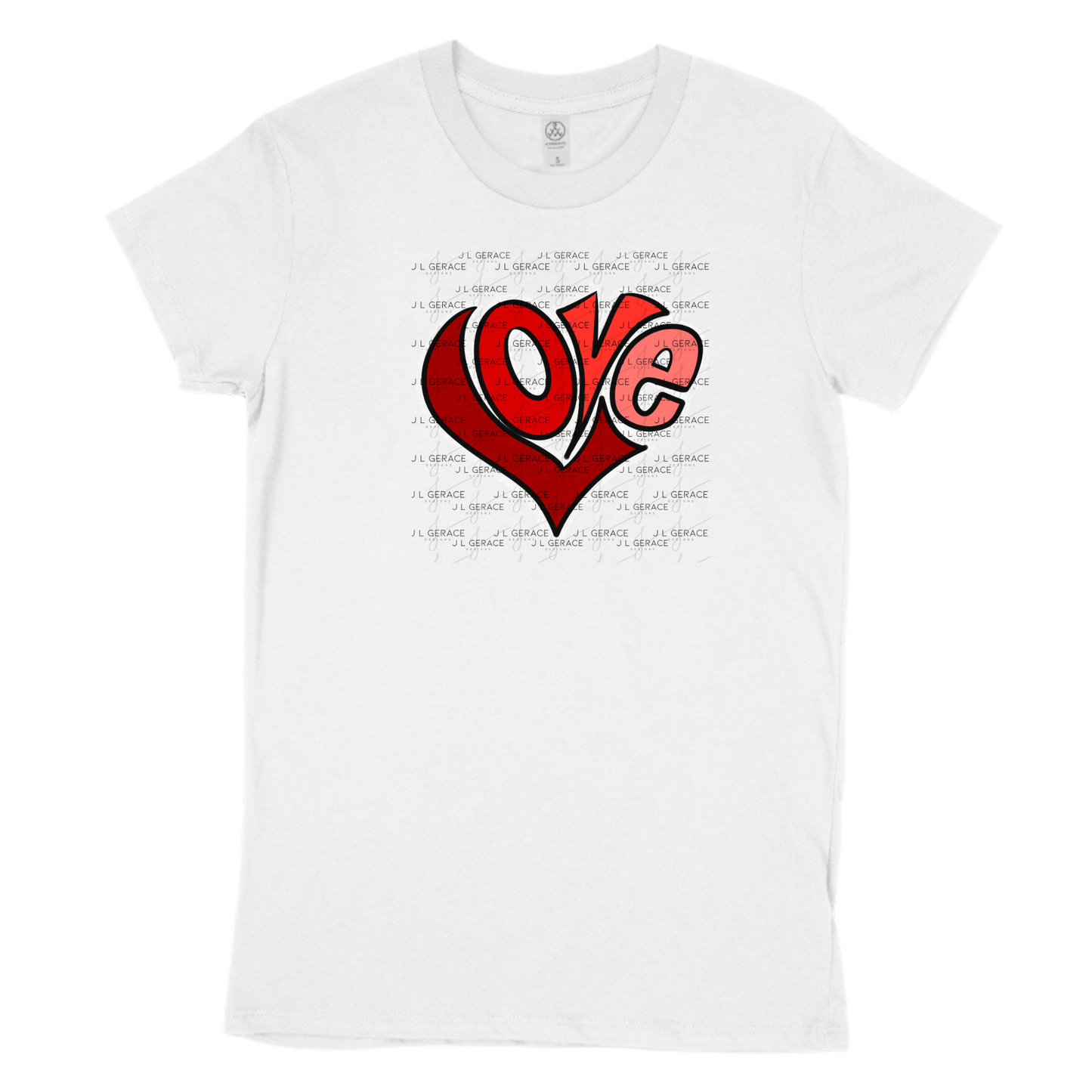 Red Love Heart Letter PNG with Glitter Outline Design