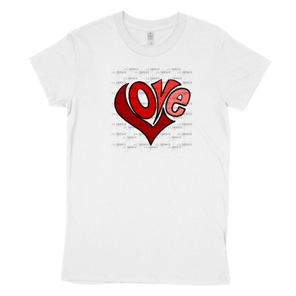 Red Love Heart Letter PNG with Glitter Outline Design