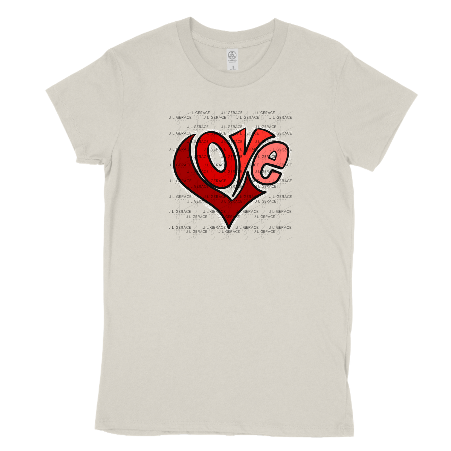 Red Love Heart Letter PNG with Glitter Outline Design