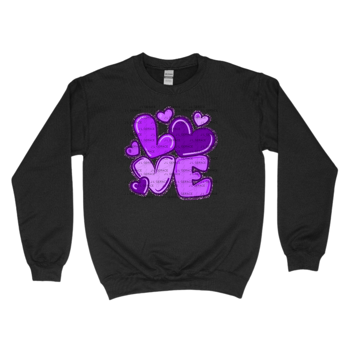 Purple Love Bubble Letter PNG – Glossy Design