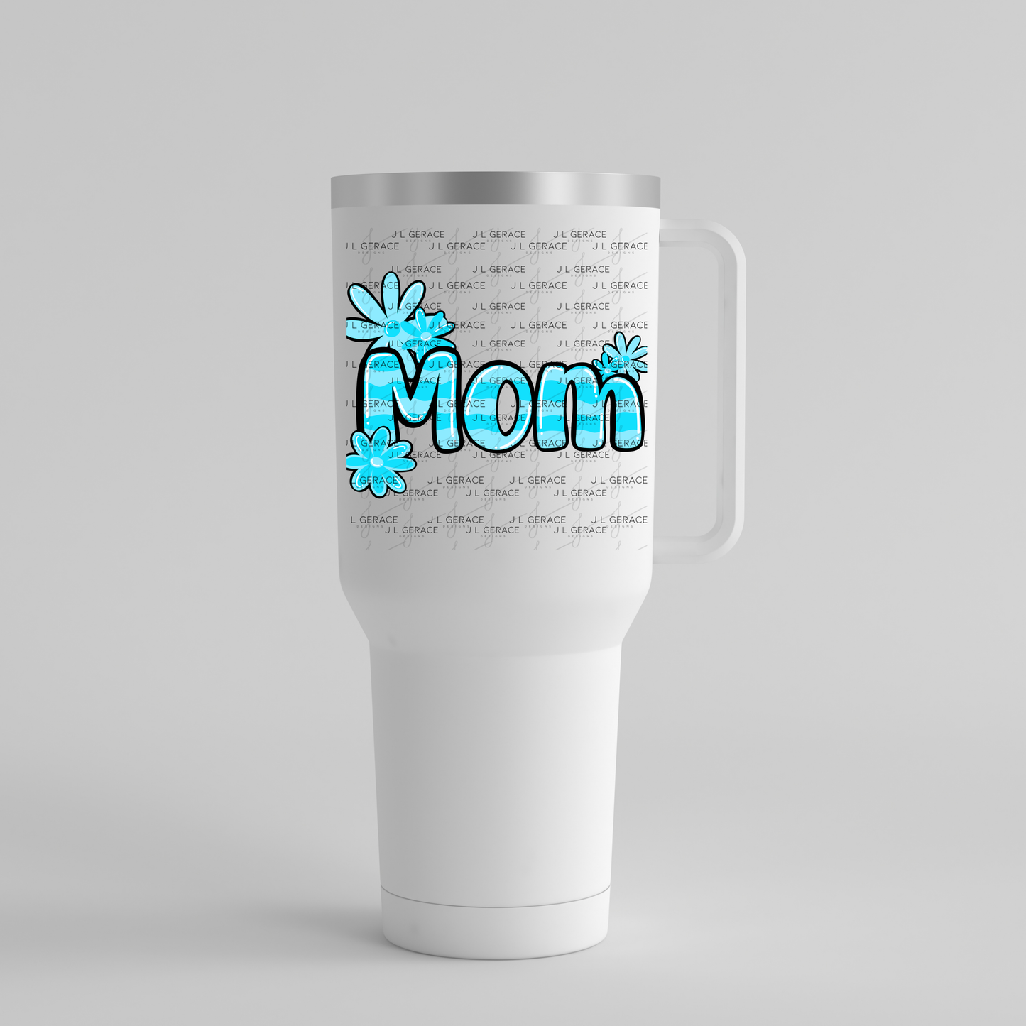 Mom Daisy Floral Blue PNG Design