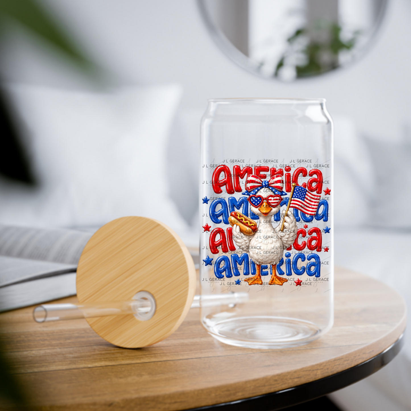 America Goose Hotdog Patriotic PNG Design