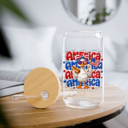 America Goose Hotdog Patriotic PNG Design