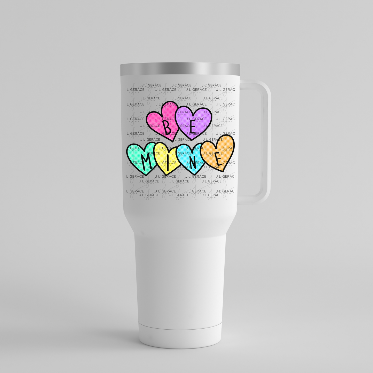 Be Mine Heart Letter PNG with Halftone Fill – Valentine Digital Download