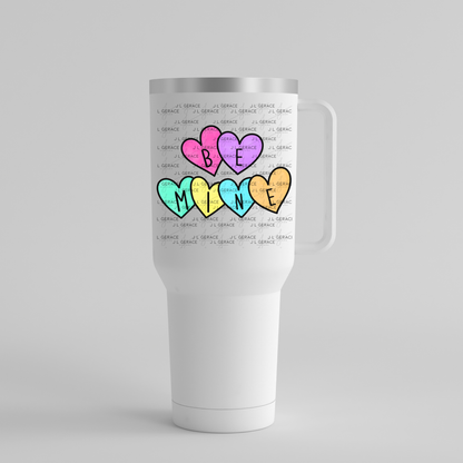 Be Mine Heart Letter PNG with Halftone Fill – Valentine Digital Download