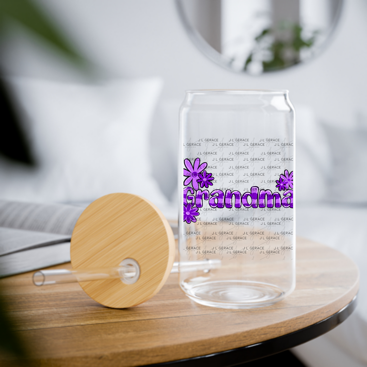 Grandma PNG – Purple Floral Name Sublimation Design