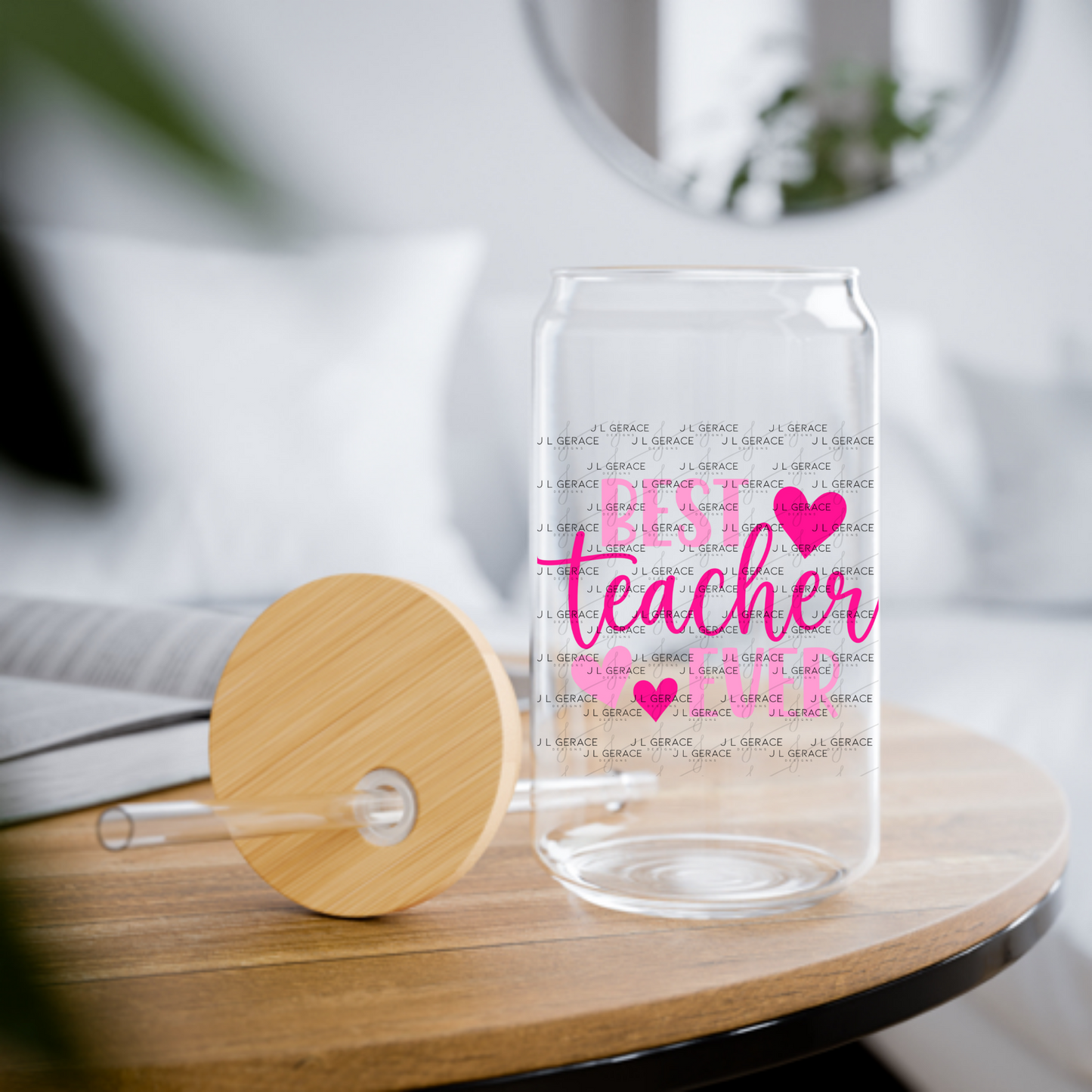 Best Teacher Ever Hearts Pink PNG