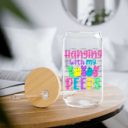 Hanging With My Peeps Clipart Sublimation PNG Glitter Easter Bunny Chick Design