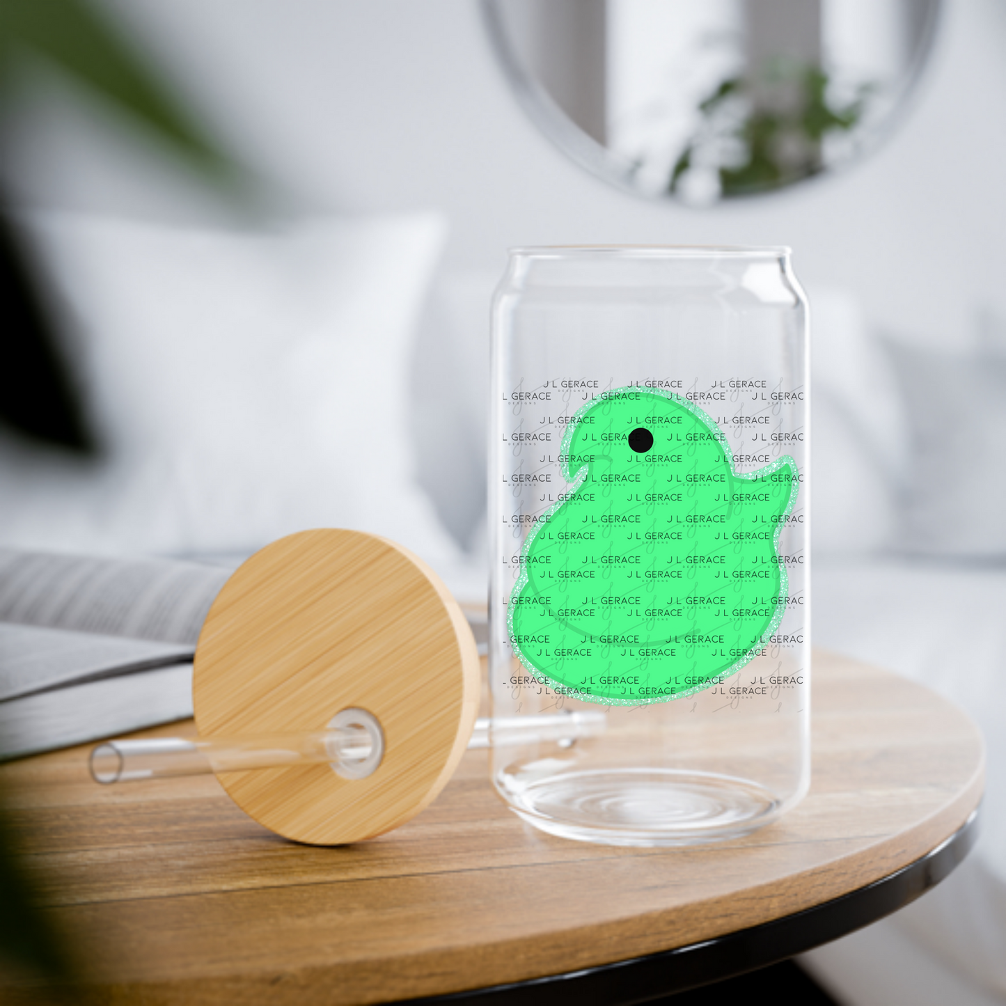 Green Glitter Easter Peep Chick Clipart Sublimation PNG
