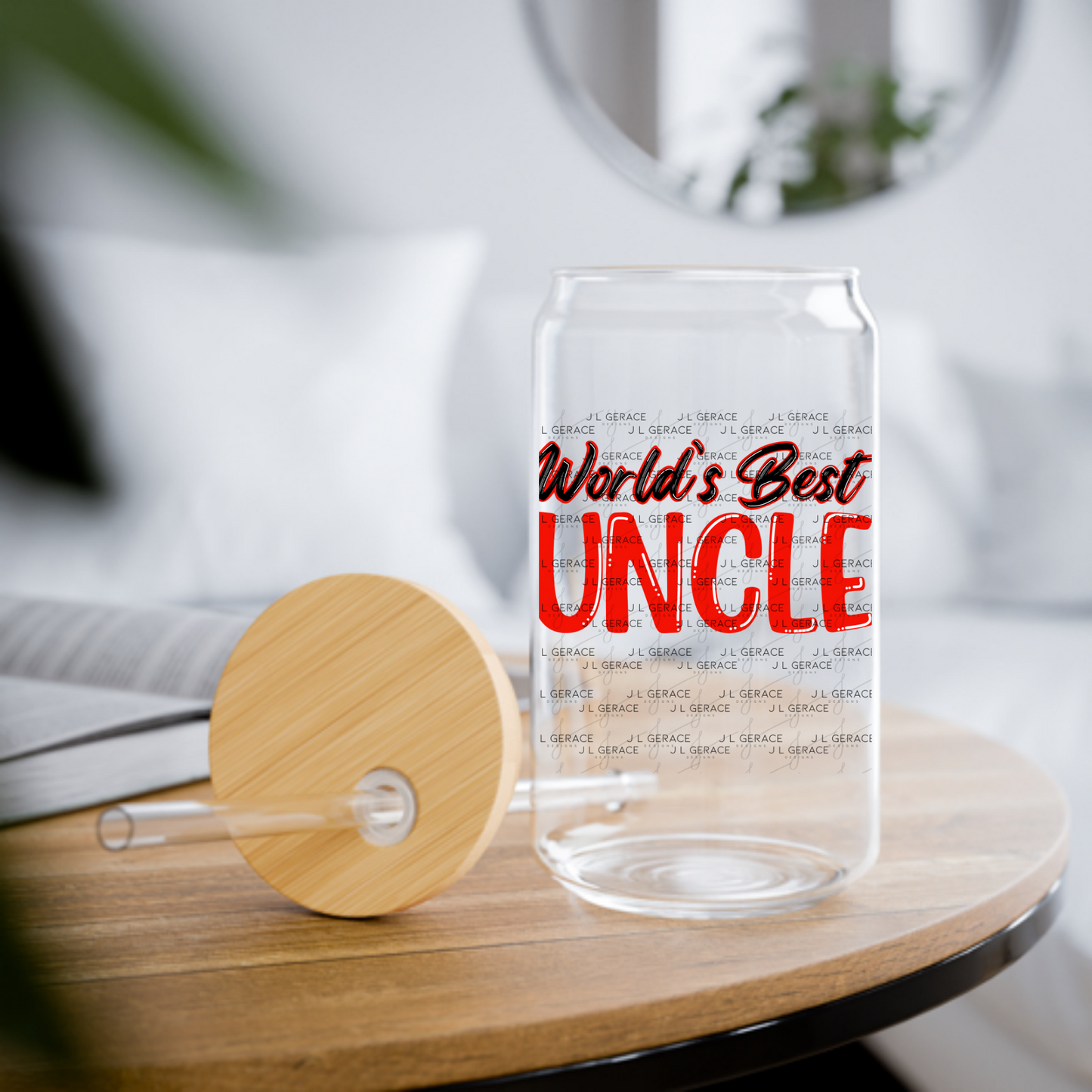 Worlds Best Uncle PNG – Red Glossy Typography Sublimation Design