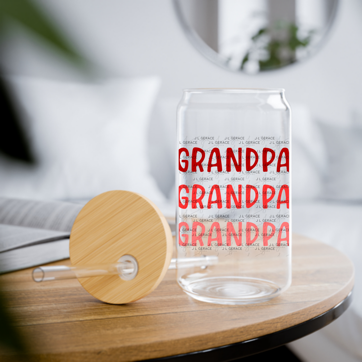 Grandpa PNG – Red Gradient Typography Sublimation Design