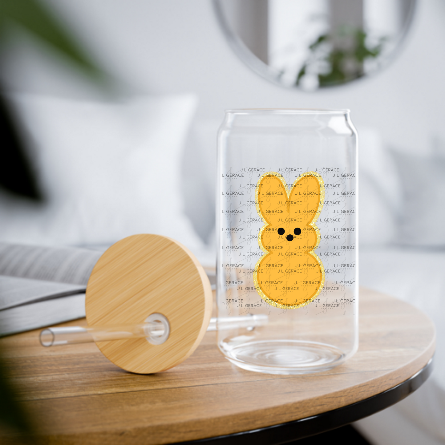 Orange Glitter Bunny Peep Easter Clipart Sublimation PNG