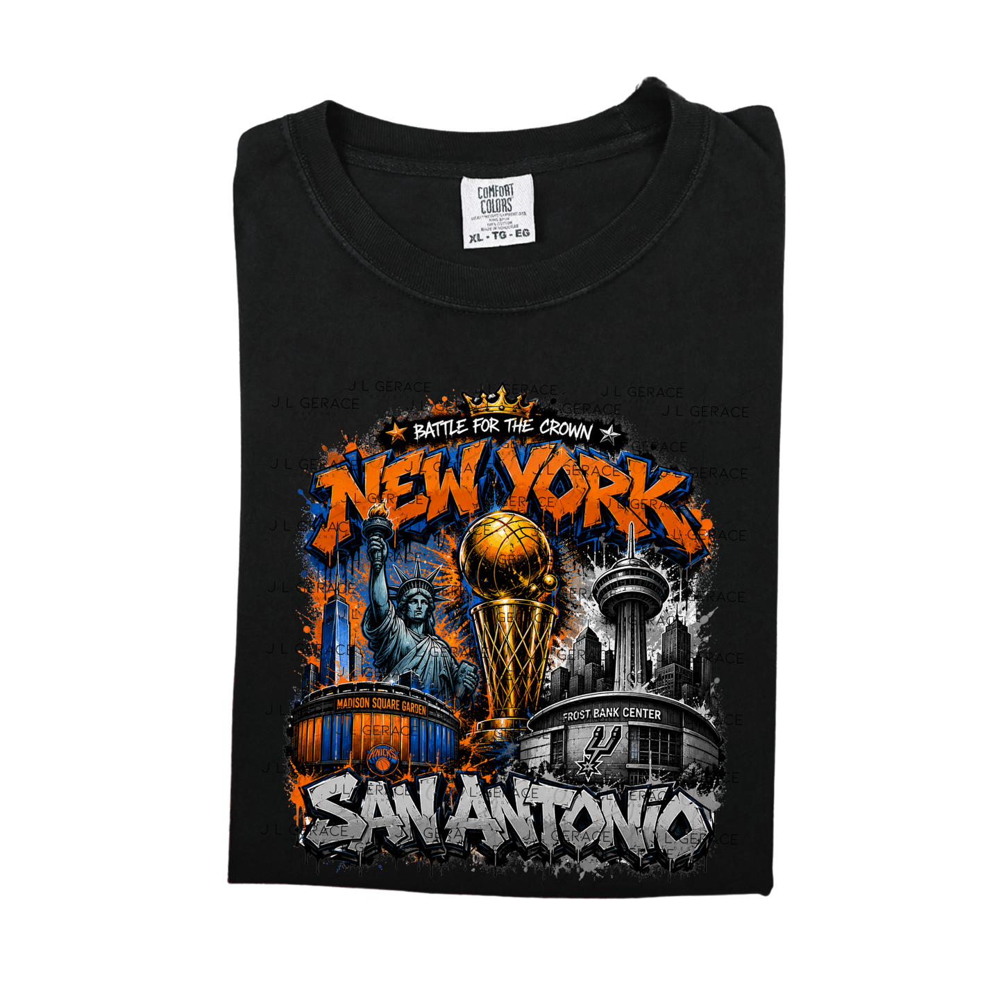Graffiti New York vs San Antonio Basketball Finals PNG Design