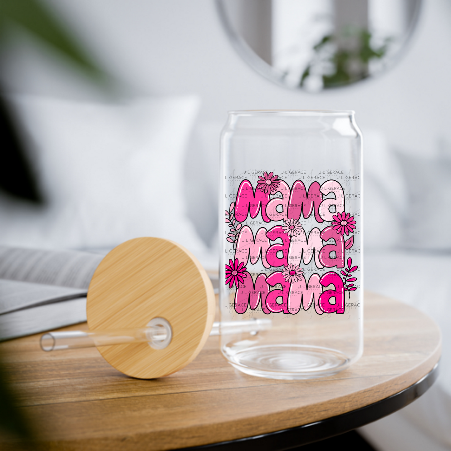 Mama Mama Mama Pink Floral PNG Design