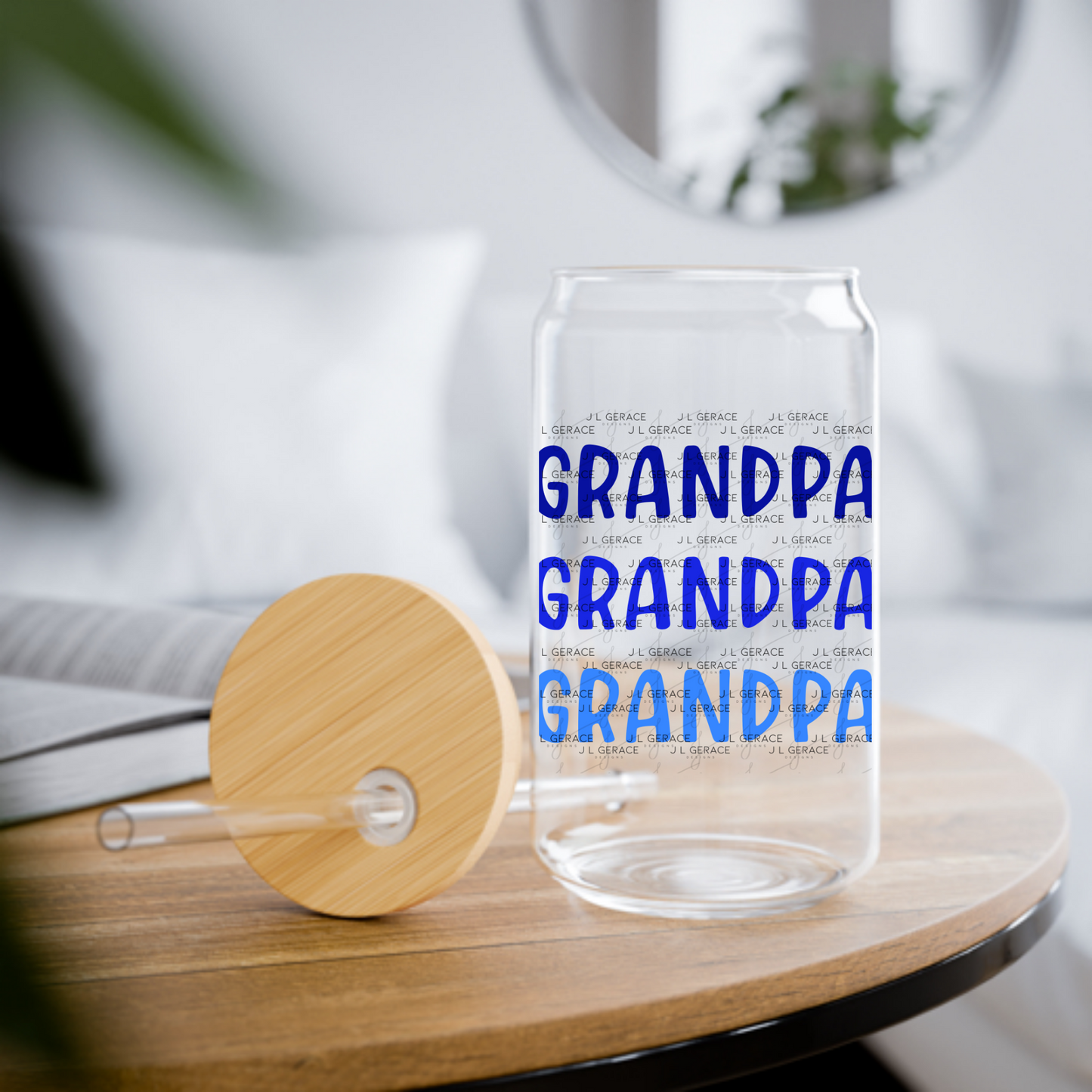 Grandpa PNG – Blue Gradient Typography Sublimation Design
