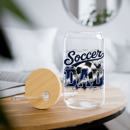 Soccer Dad PNG – Blue Black Paint Splatter Sports Design with Soccer Ball