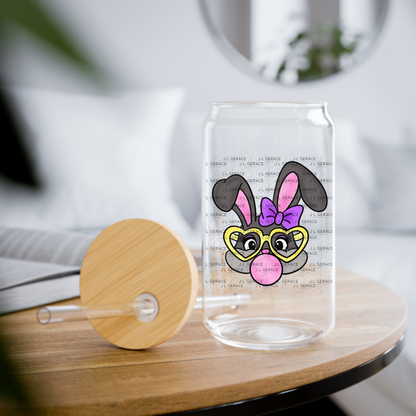 Cute Easter Bunny with Glasses PNG