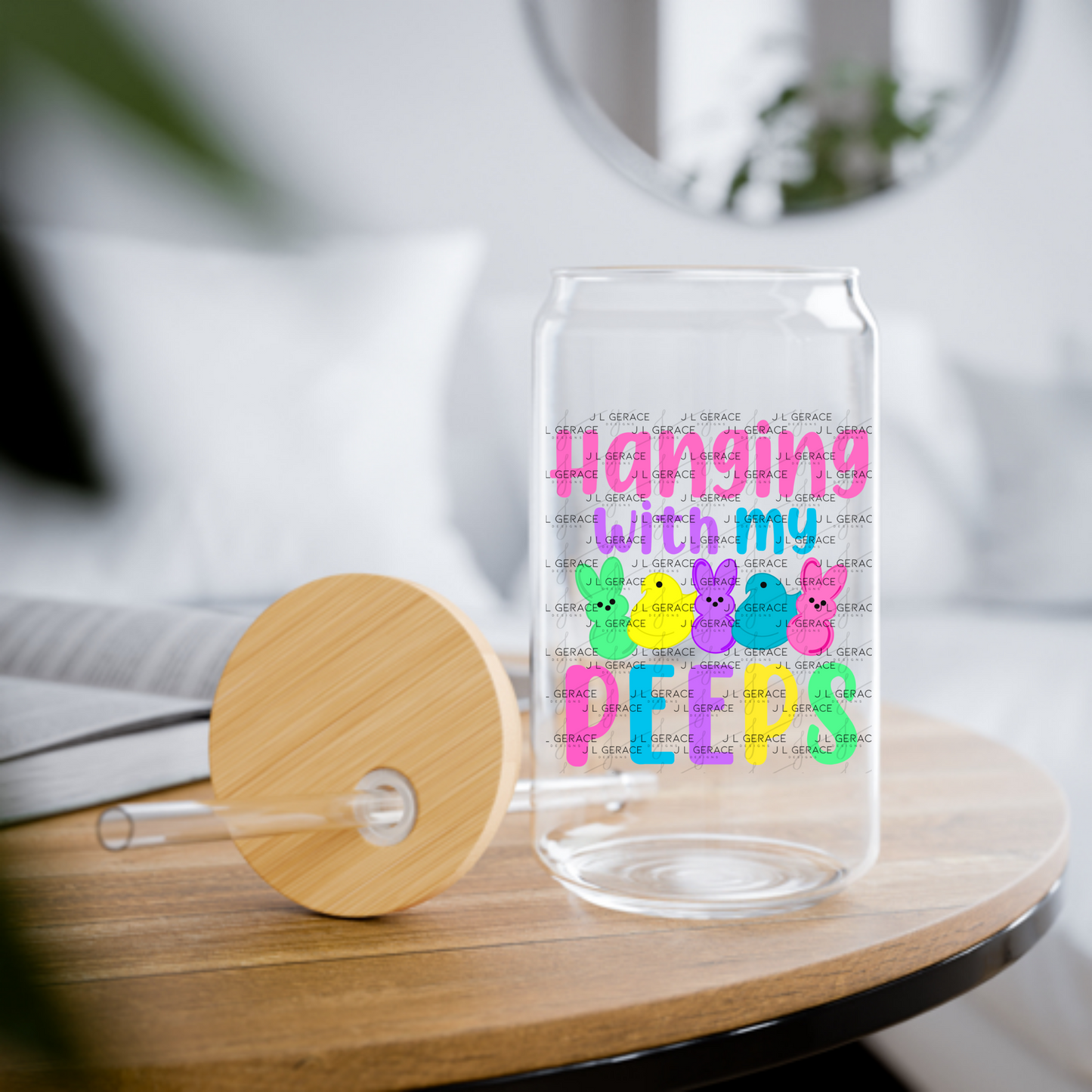 Hanging With My Peeps Clipart Sublimation PNG Easter Bunny Chick Design