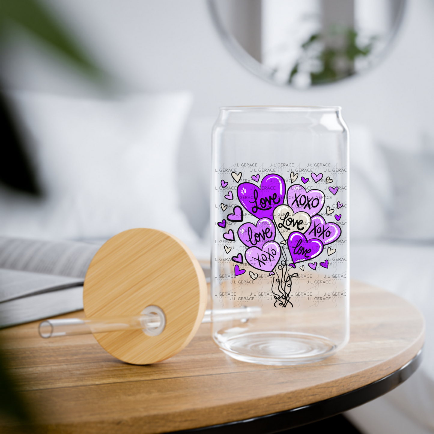 Purple Love & XOXO Heart Balloon Bouquet PNG