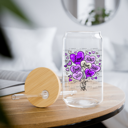 Purple Love & XOXO Heart Balloon Bouquet PNG