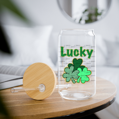 Lucky Shamrock Trio PNG – Gold Glitter Outline St Patrick Clover Design