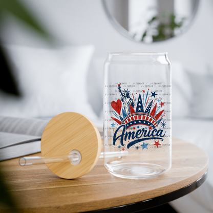 America Statue Liberty Fireworks Patriotic PNG Design