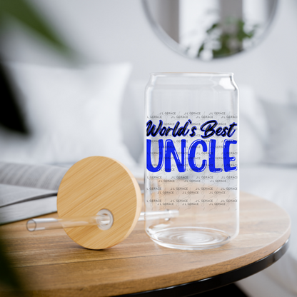 World’s Best Uncle PNG – Blue Glossy Typography Quote Design
