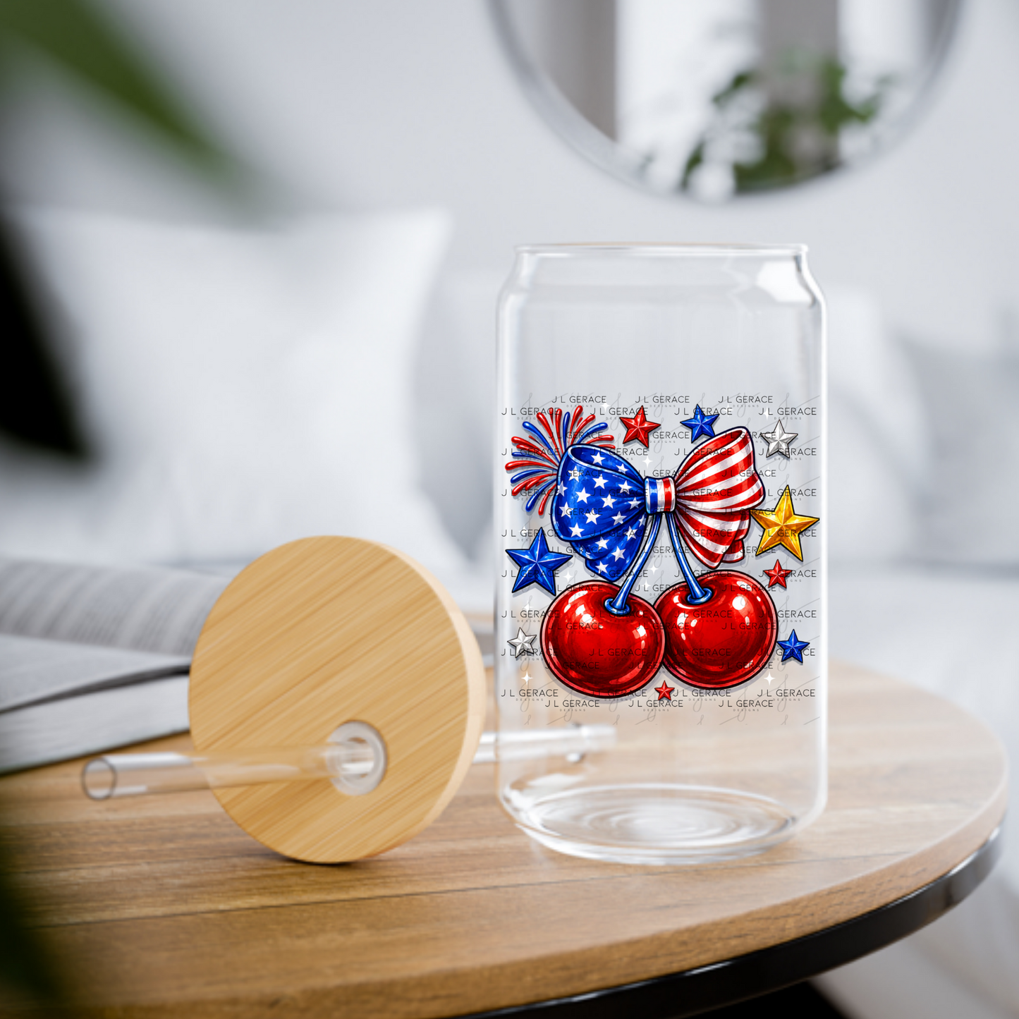 Patriotic Cherry Bow PNG