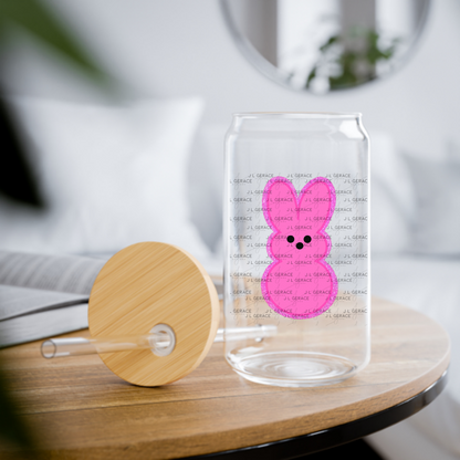 Pink Glitter Bunny Peep Easter Clipart Sublimation PNG
