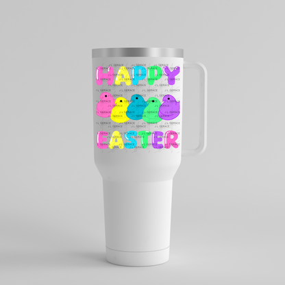 Happy Easter Chick Clipart Sublimation PNG Peeps Chick Colorful Design