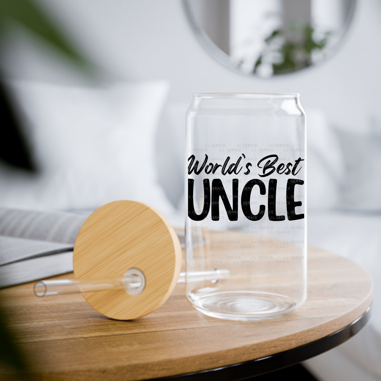 Worlds Best Uncle PNG – Black Glossy Typography Sublimation Design