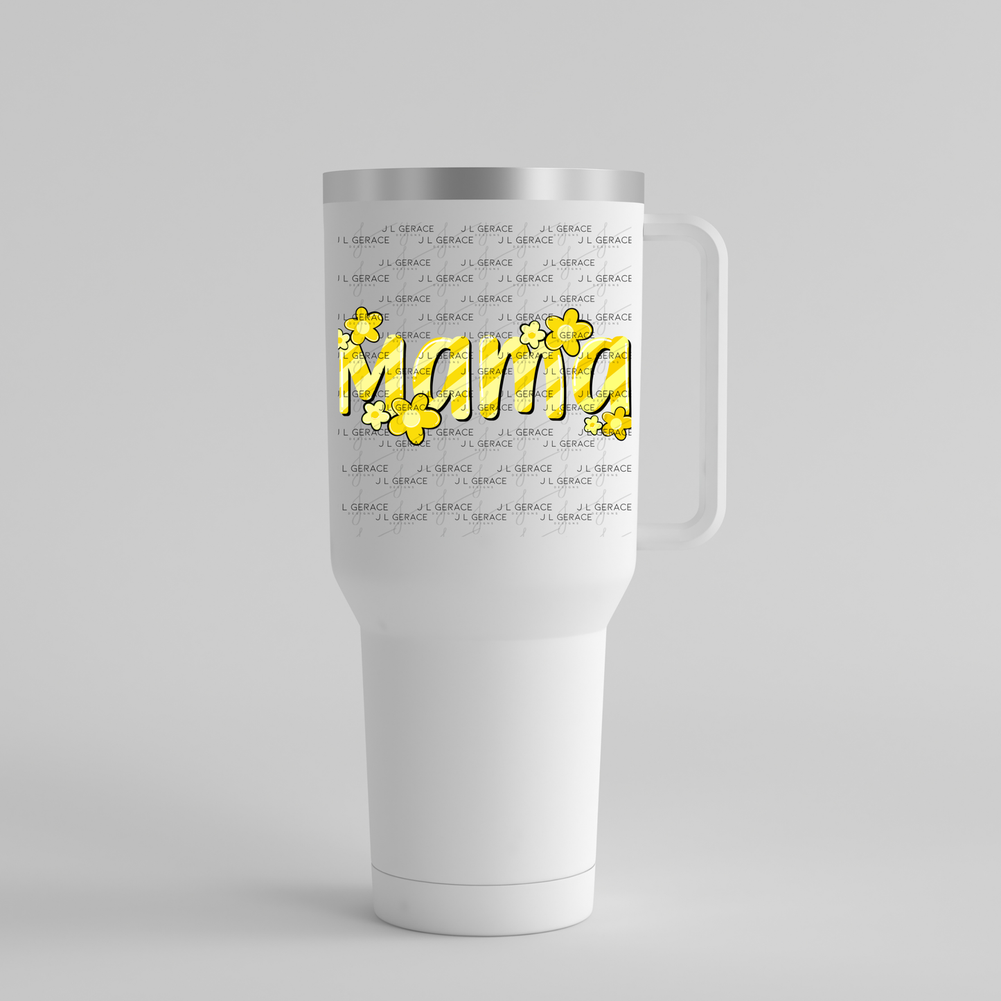 Mama Daisy Floral Yellow PNG Design