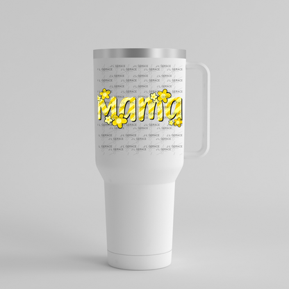 Mama Daisy Floral Yellow PNG Design