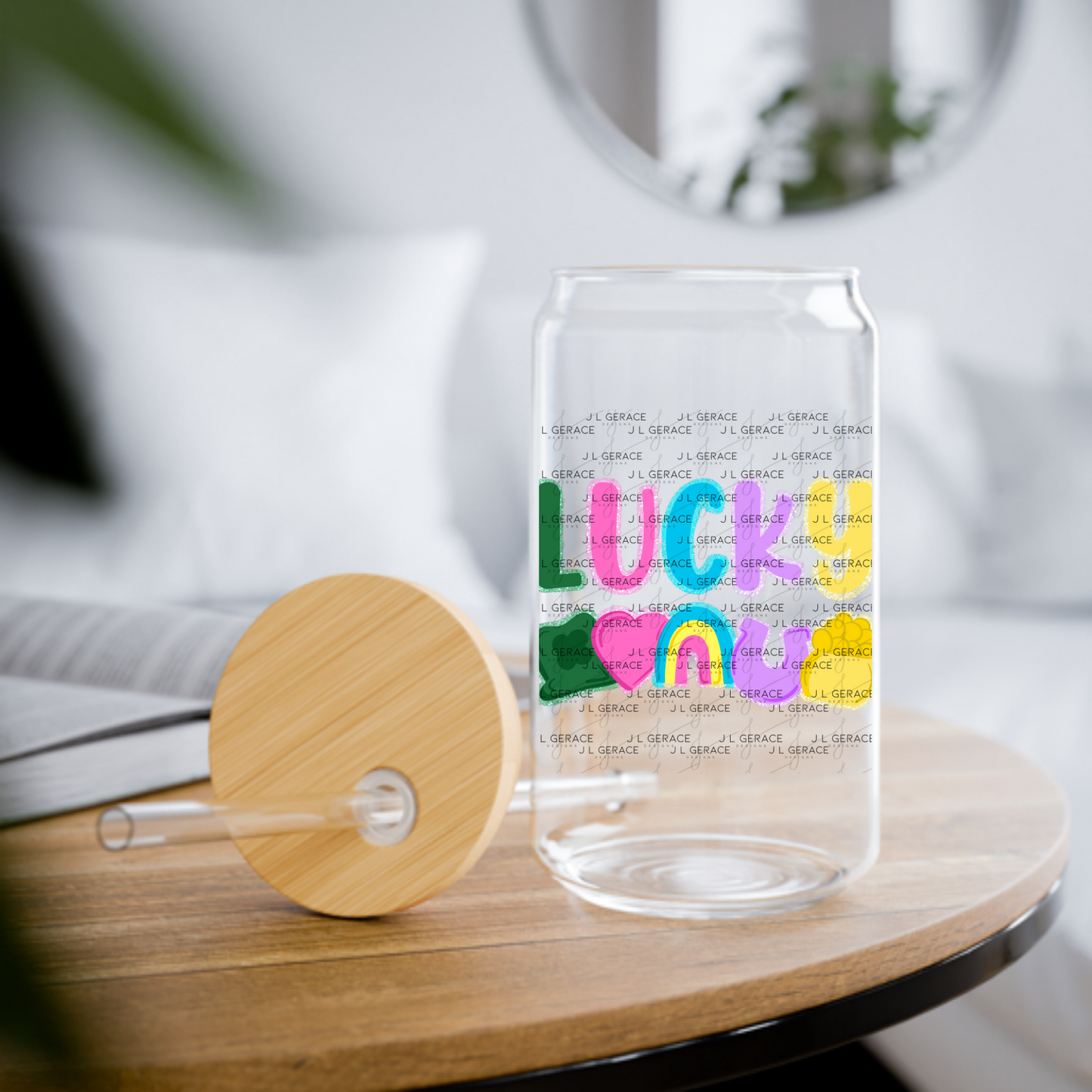 Lucky with charms - Solid Glitter Outline PNG