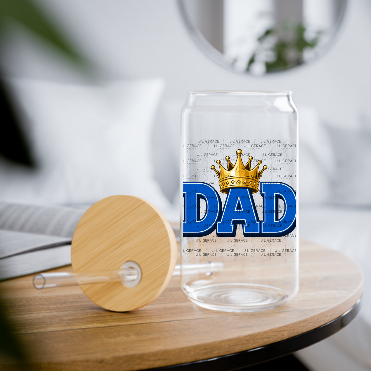 Dad PNG – Blue King Crown Typography Sublimation Design