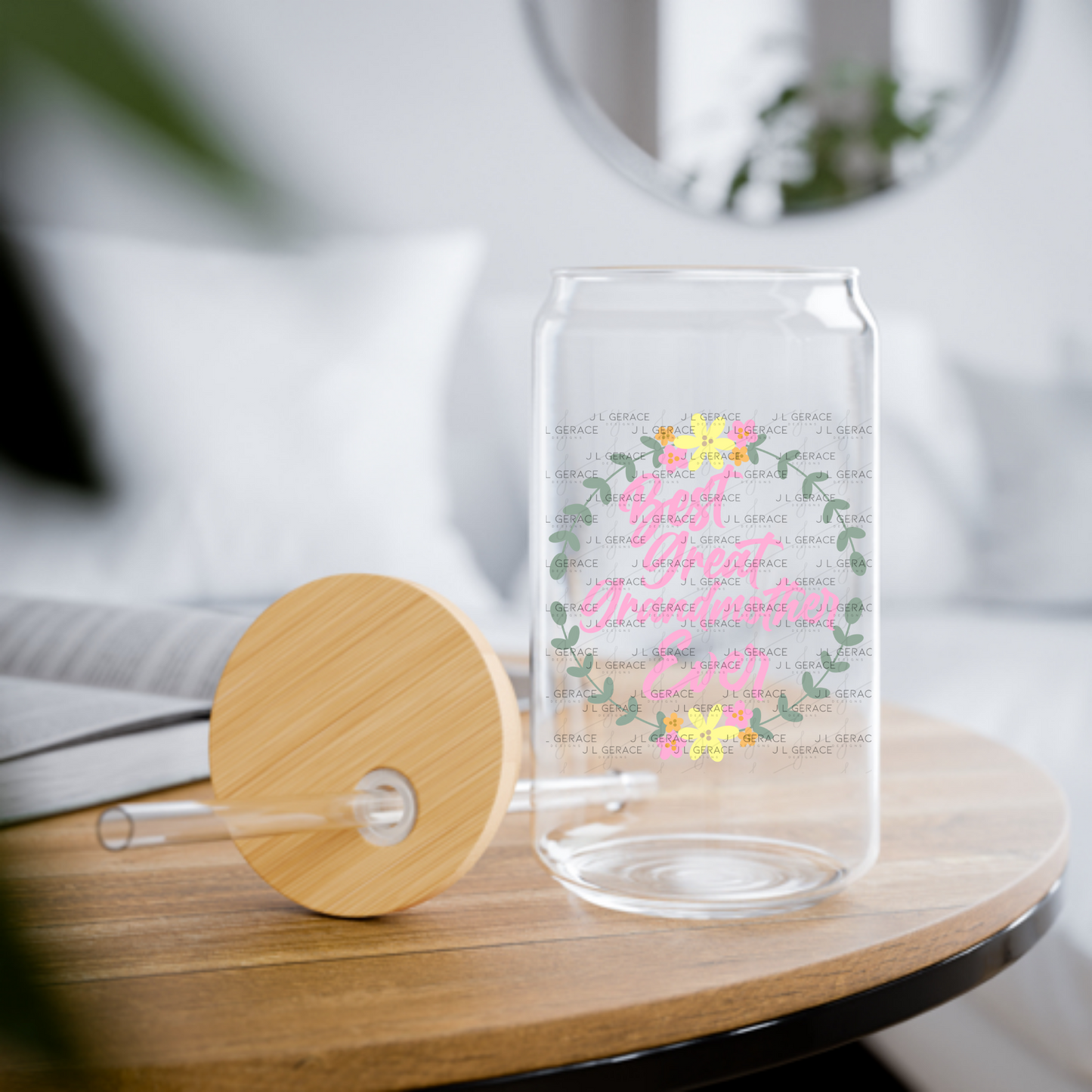 Best Great Grandmother Ever PNG – Floral Wreath Script Sublimation Design
