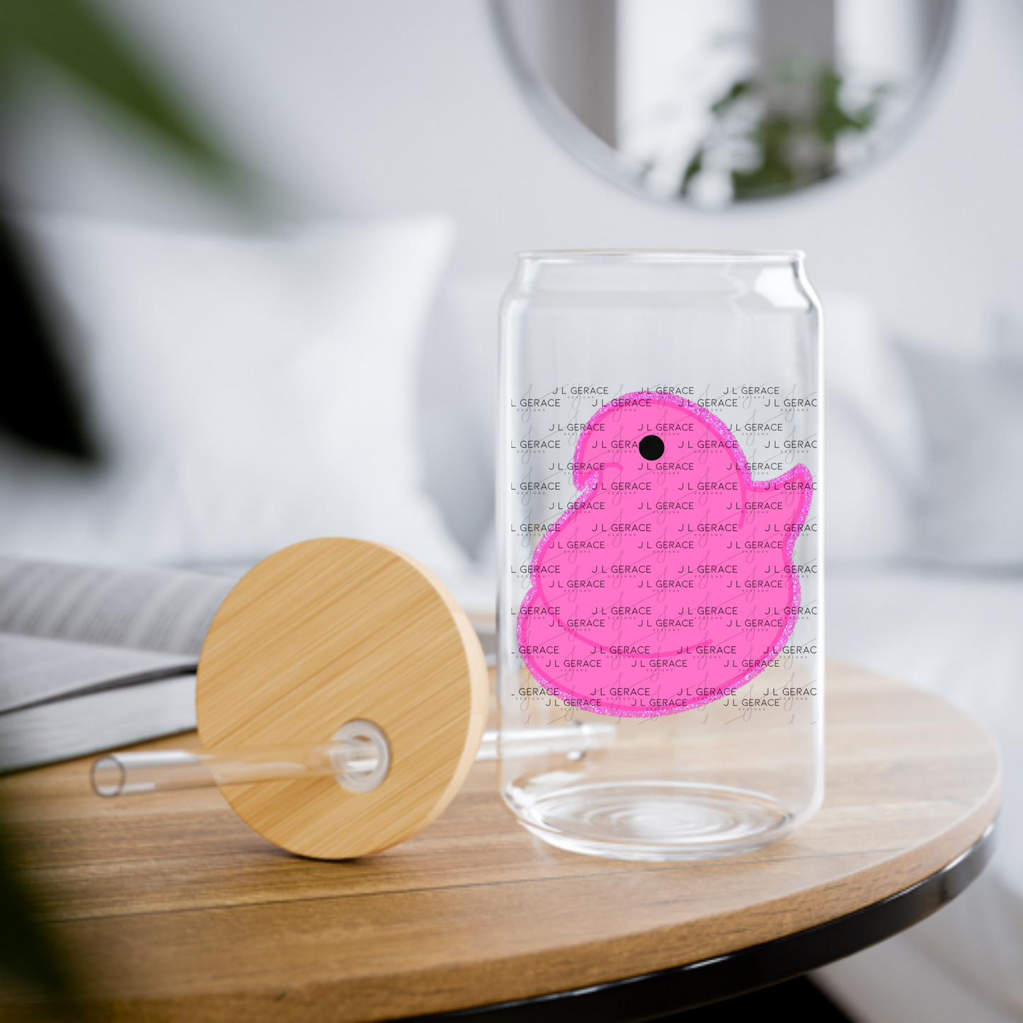 Pink Glitter Easter Peep Chick Clipart Sublimation PNG