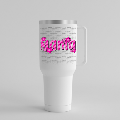Mama Daisy Floral Pink PNG Design