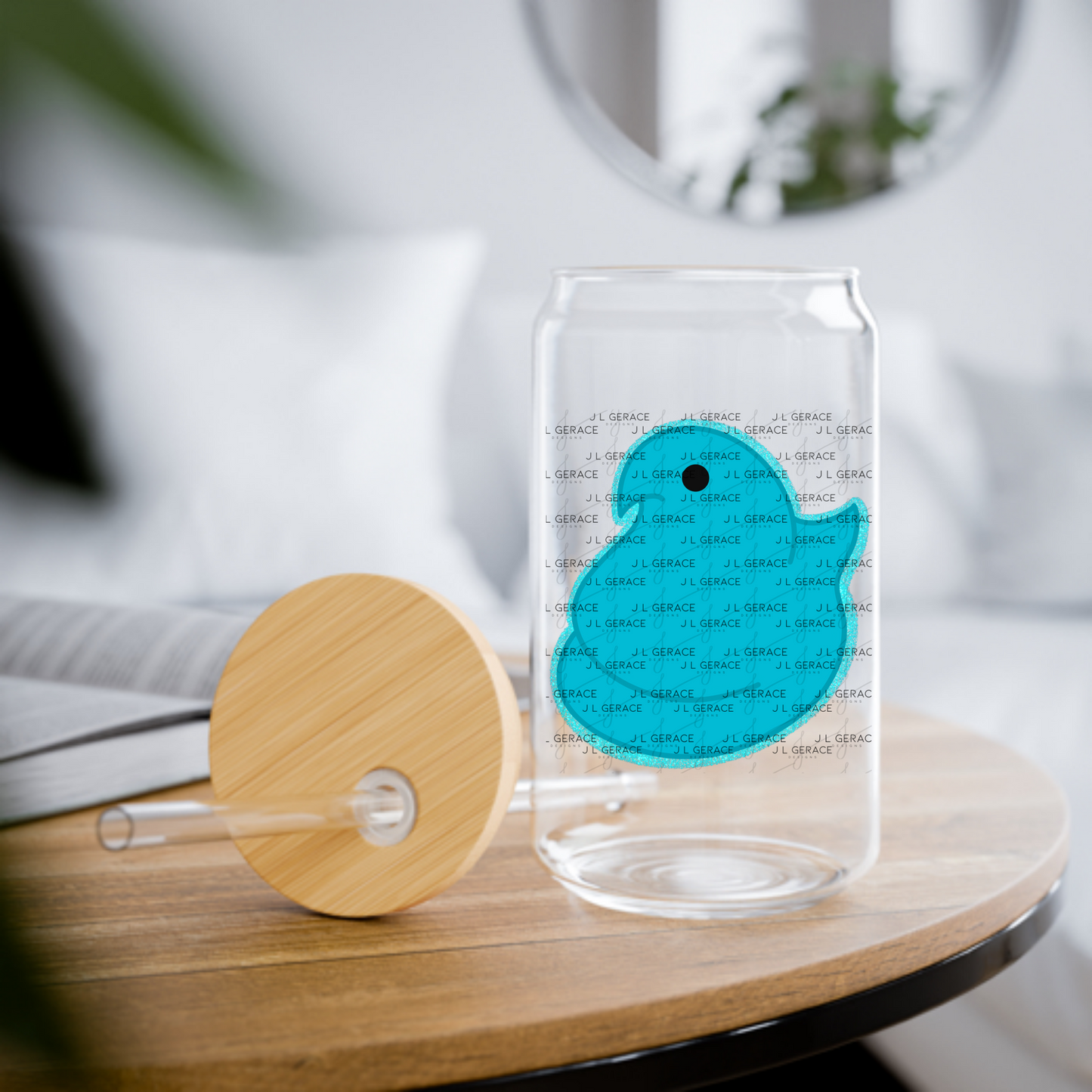 Blue Glitter Easter Peep Chick Clipart Sublimation PNG