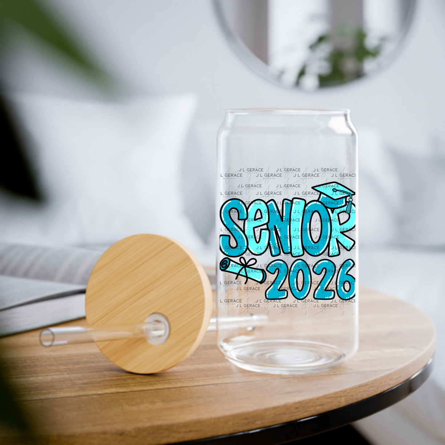 Senior 2026 PNG – Turquoise Graduation Cap and Diploma Design